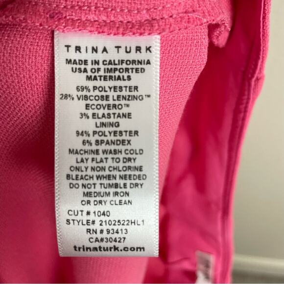 Trina Turk Pink Knit  Side Zip Ankle Pants 4 - Picture 5 of 7